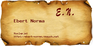 Ebert Norma névjegykártya